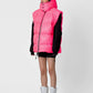 Gilet over imbottito con cappuccio removibile e logo
