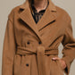 Cappotto doppiopetto con cintura da donna