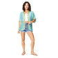 Kimono estivo boho in cotone a maniche corte