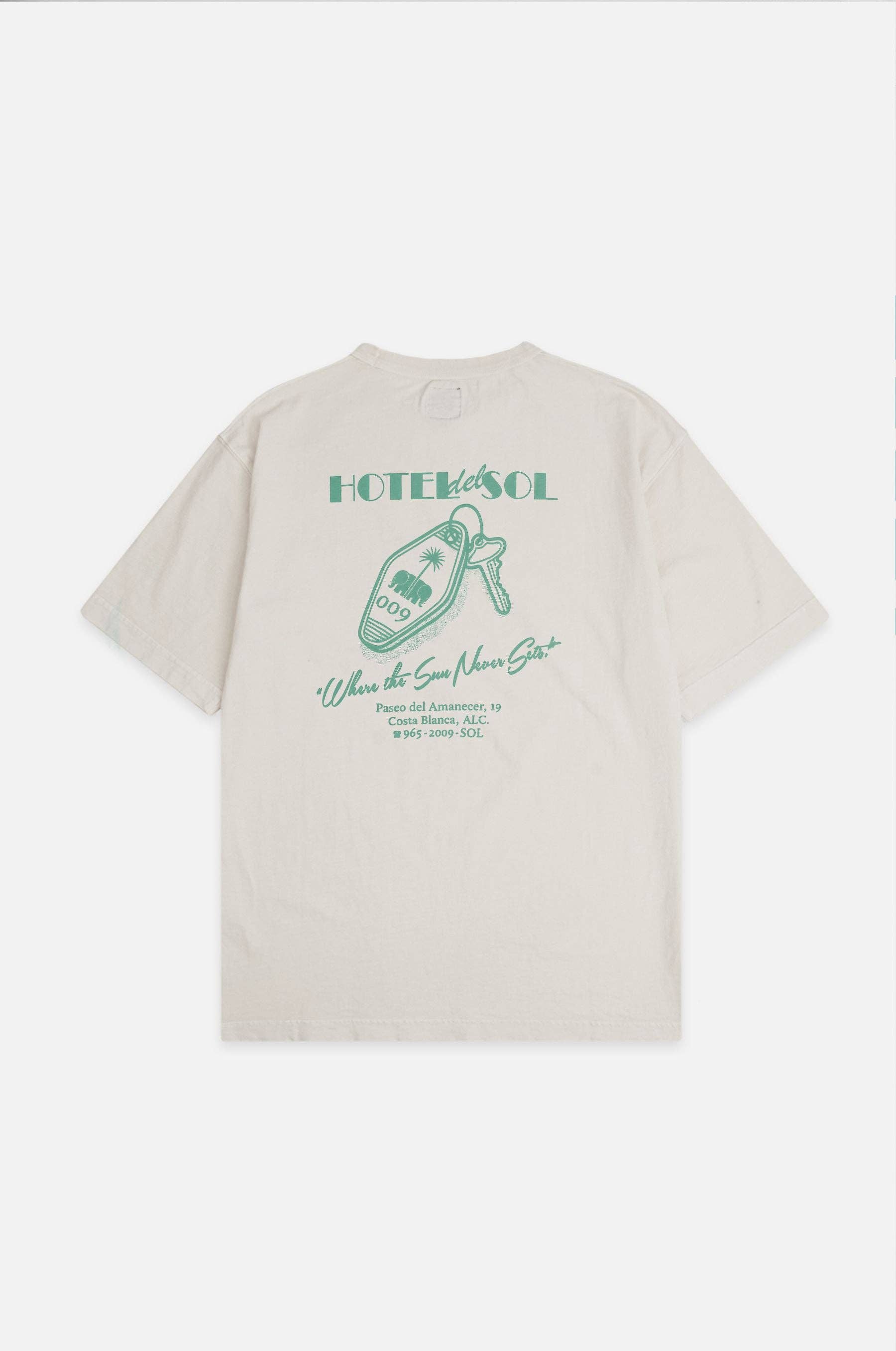 T-shirt oversize pesante in cotone biologico con ricamo e stampa Hotel del Sol
