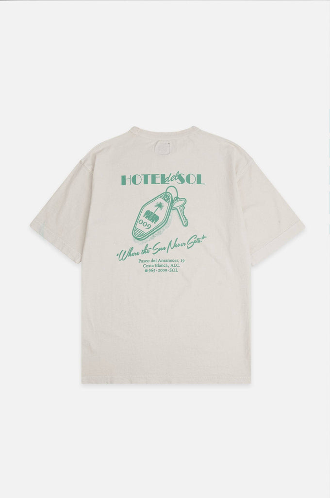 T-shirt oversize pesante in cotone biologico con ricamo e stampa Hotel del Sol