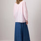 Camicia rosa in cotone con dettaglio floreale