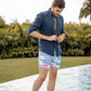 Camicia in lino organico blu navy da uomo