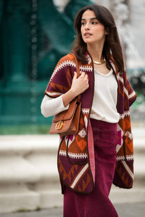 Mantella jacquard etnica oversize