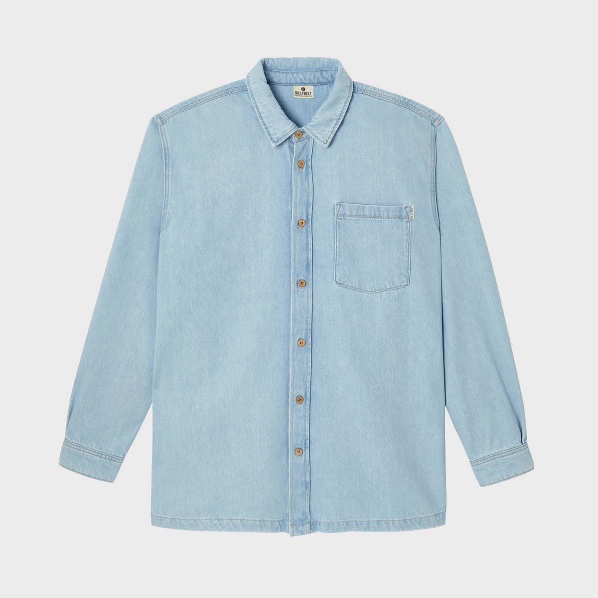 Overshirt in denim sbiancato azzurro chiaro