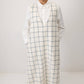 Abito gilet lungo in tweed a quadri con scollo a V