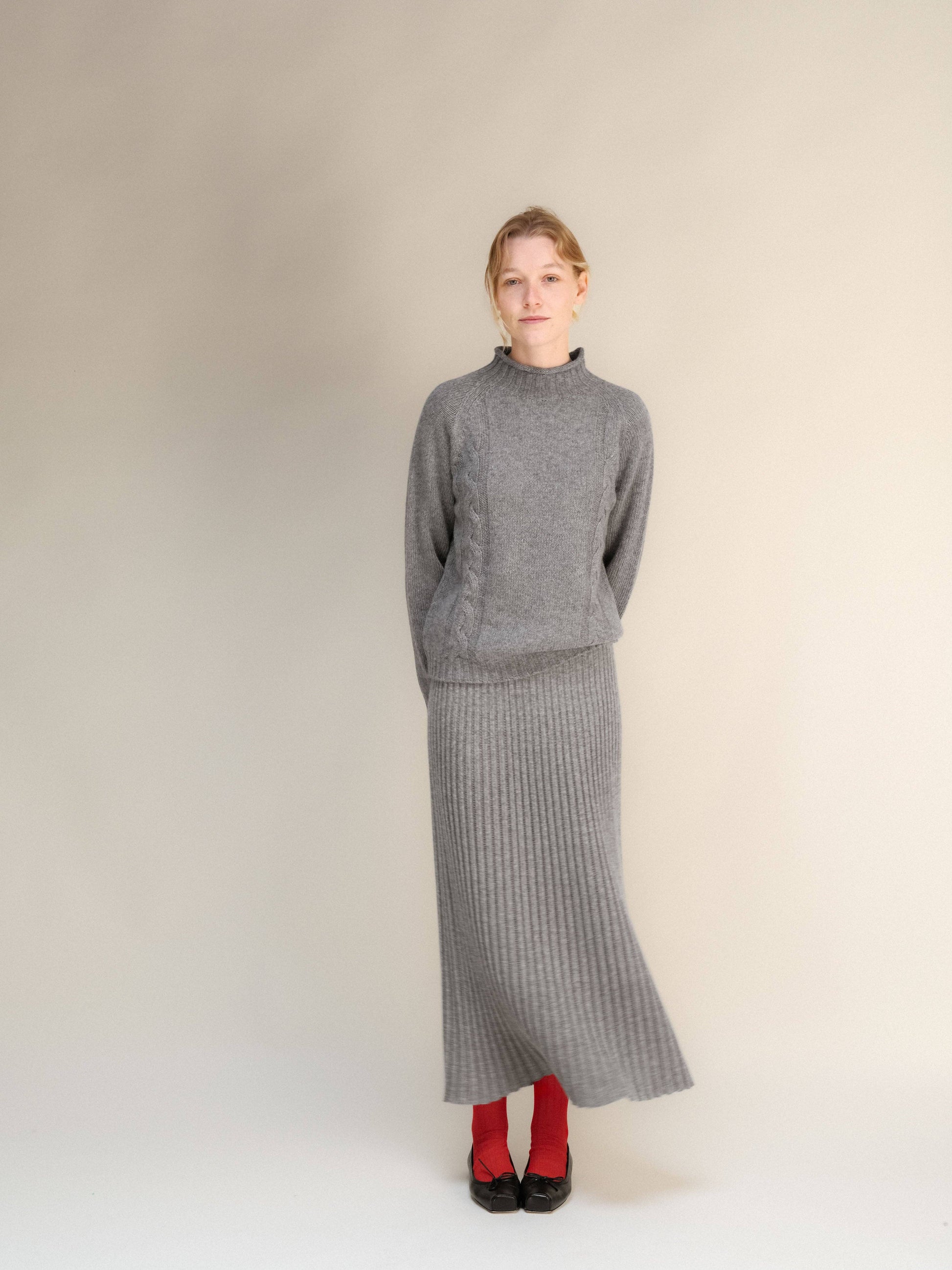 Maglione a trecce in misto cashmere “Ricciolo” 3D Knit