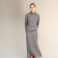 Gonna traforata in misto cashmere con maglia 3D