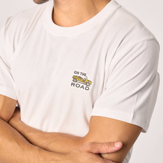 T-shirt Roadtrip in cotone biologico bianca