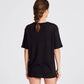 T-shirt Nynne in lino nera