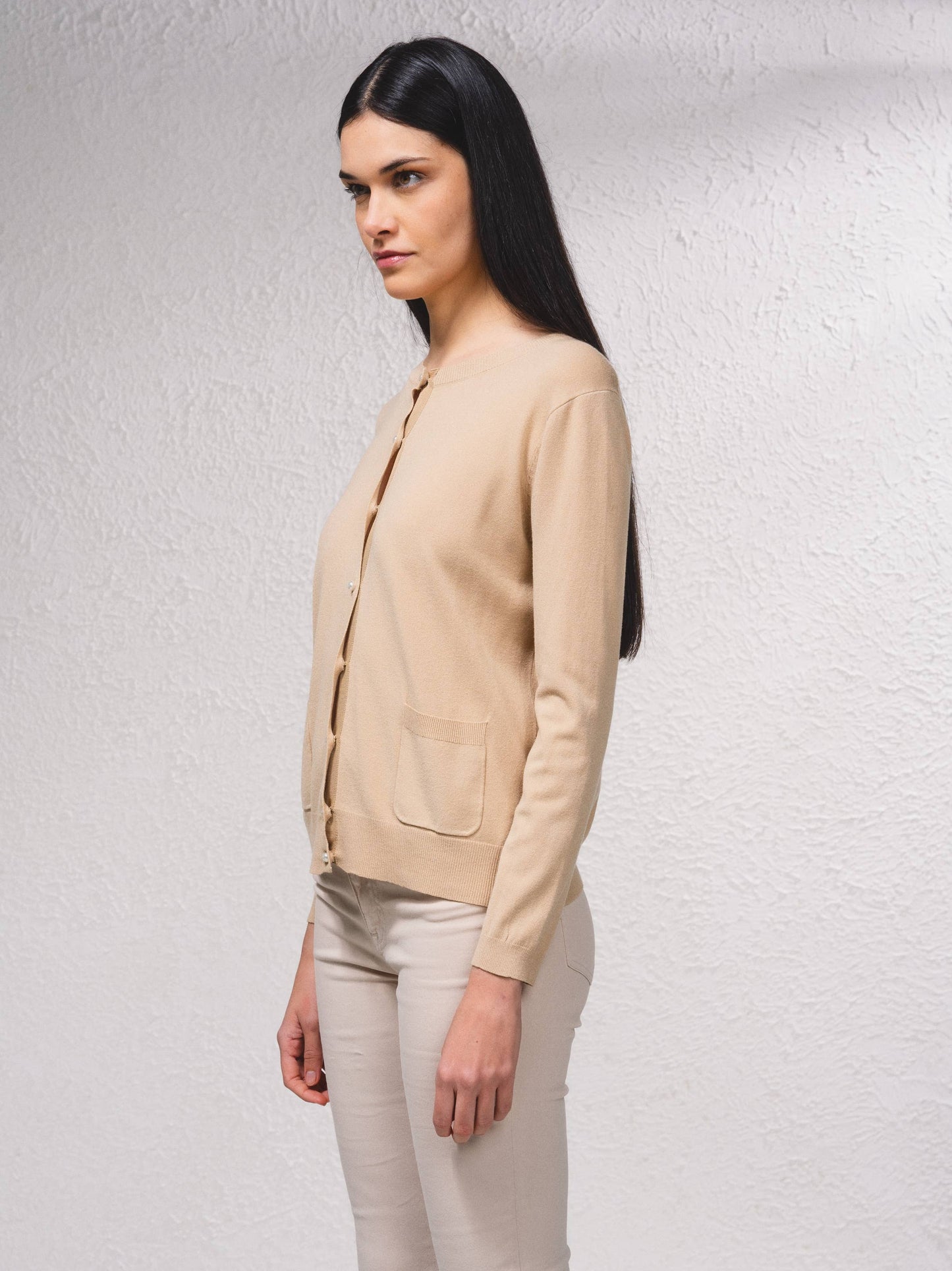Cardigan in maglia con bottoni effetto perla