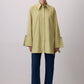 Camicia oversize a righe verdi con polsini ampi