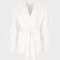 Cardigan Louna écru oversize in maglia calda con cintura