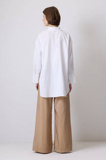 Camicia oversize effetto cupro