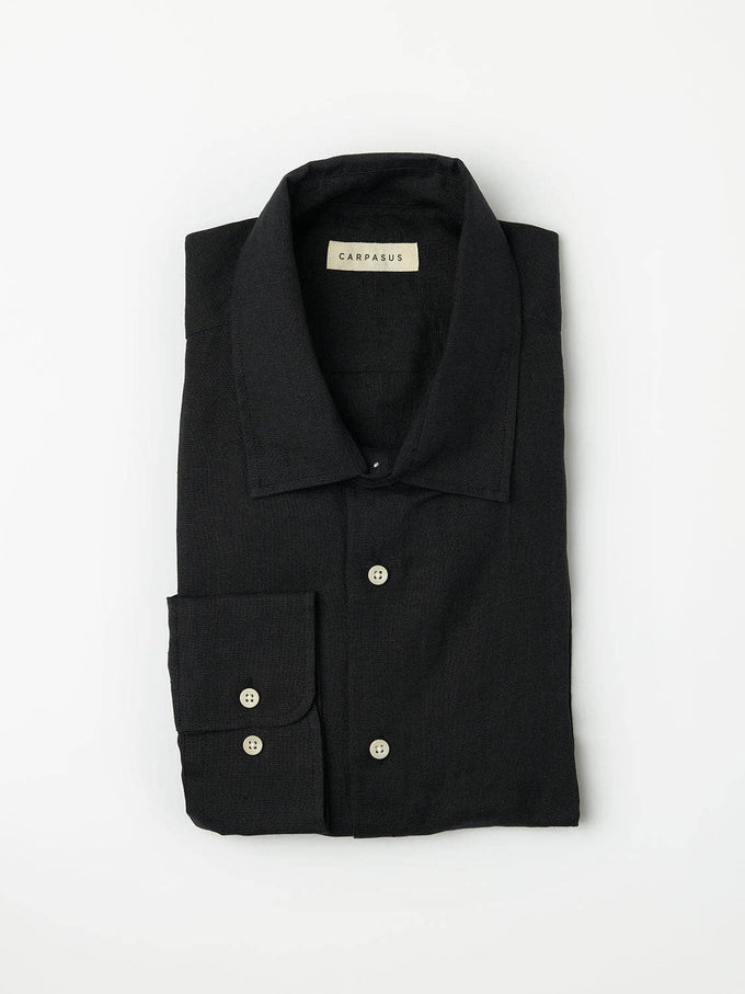 Camicia Verzasca in lino nera