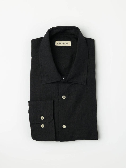 Camicia Verzasca in lino nera