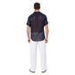 Camicia estiva uomo in cotone a maniche corte blu navy