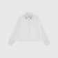 Camicia bianca in cotone con colletto gioiello
