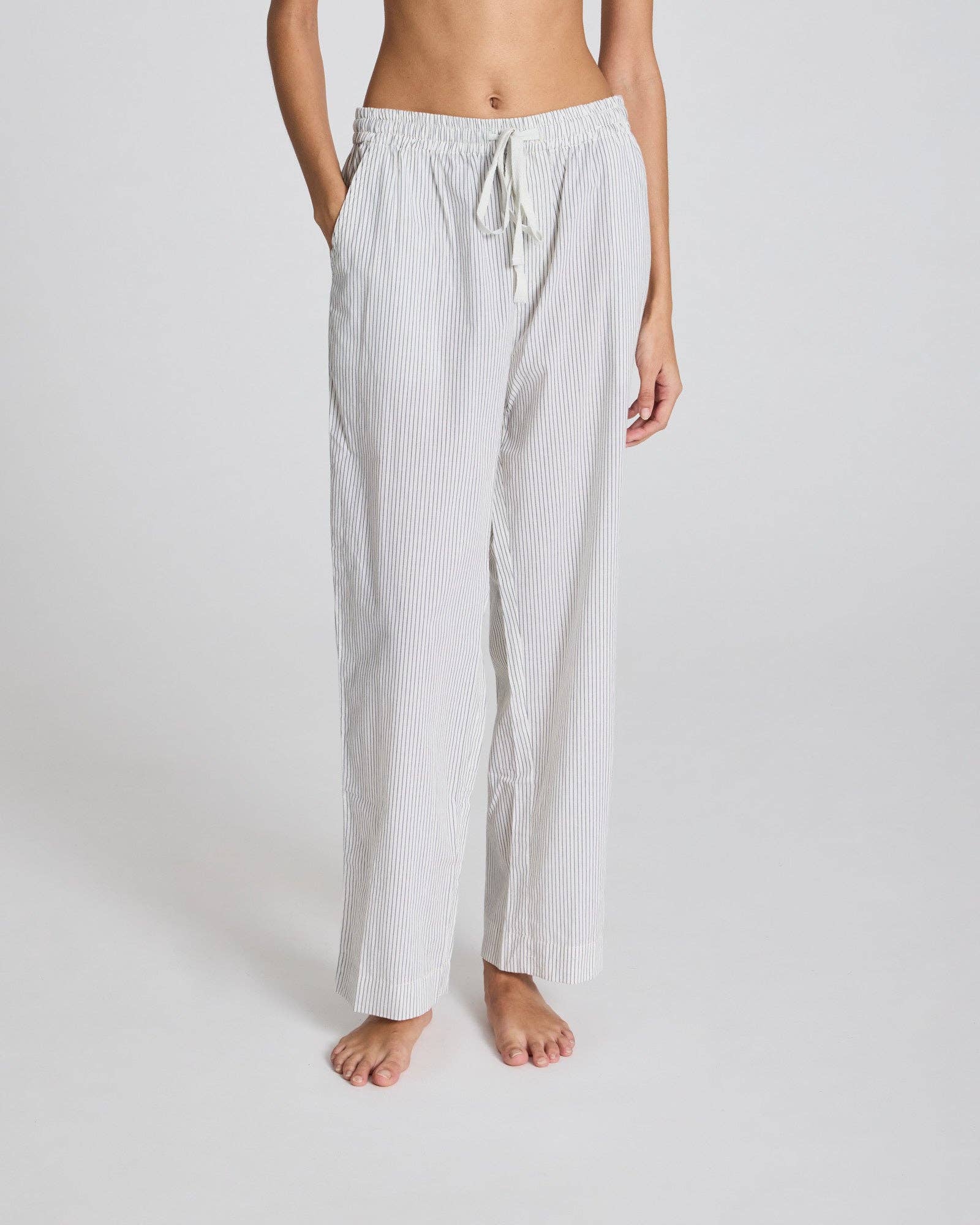 Pantaloni Savita in cotone biologico a righe