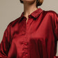 Camicia satinata da donna in poliestere