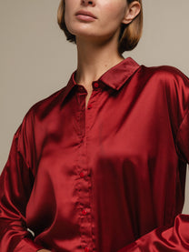Camicia satinata da donna in poliestere