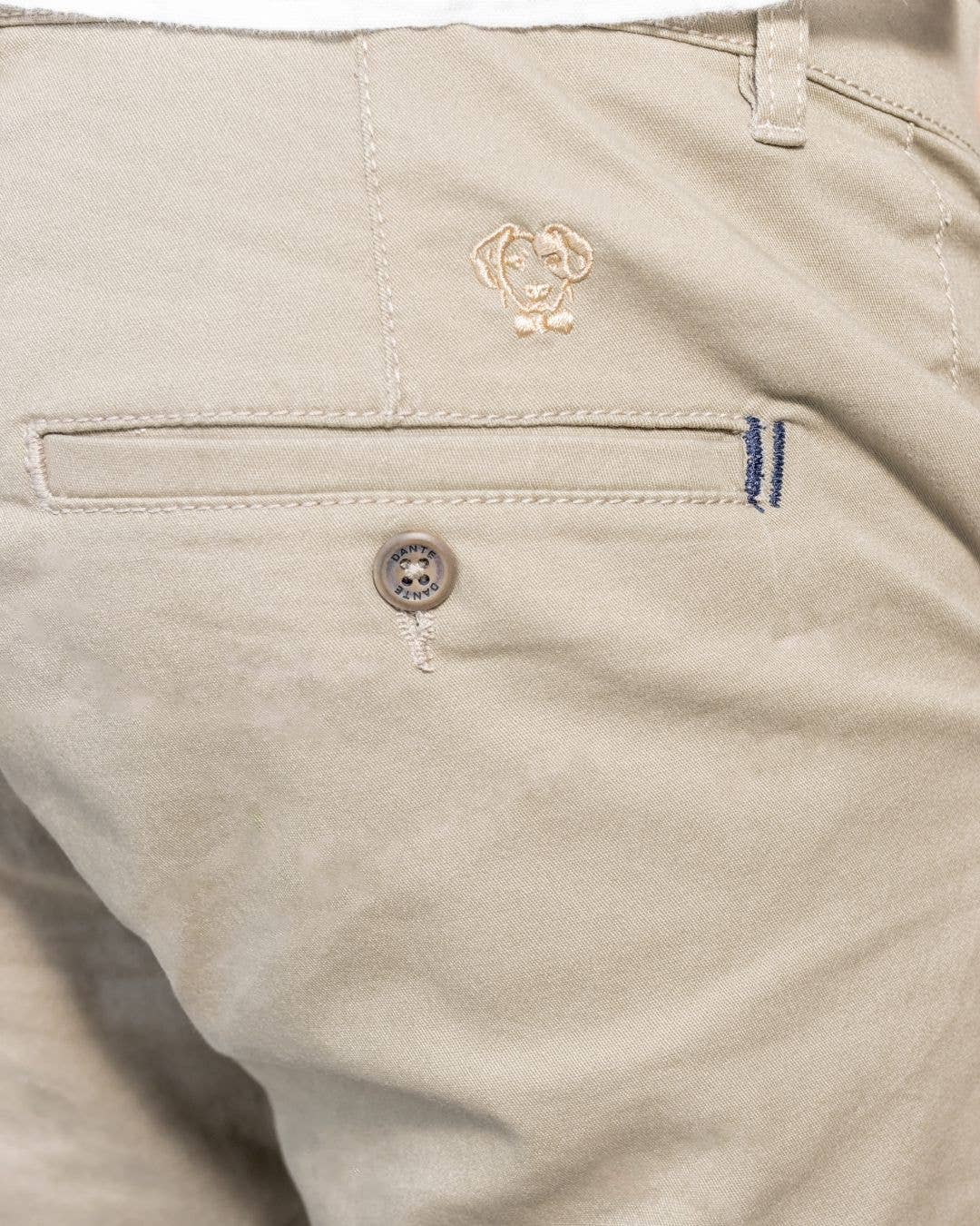 Pantaloncini chino elasticizzati beige da uomo