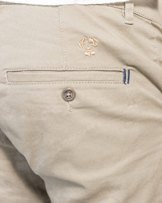 Pantaloni chino elasticizzati beige in cotone