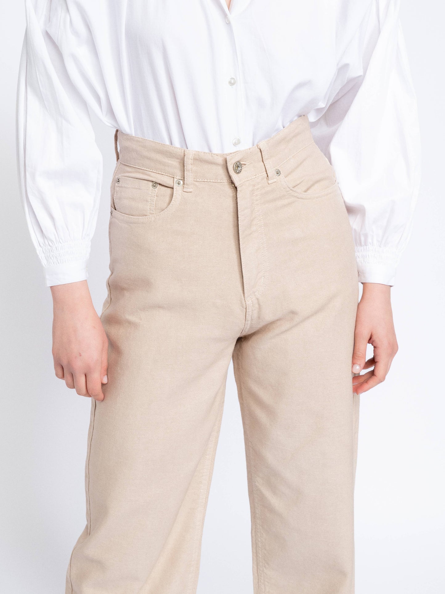 Pantaloni a vita alta a gamba ampia