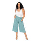Pantaloni culotte estivi in lino curvy