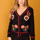 Cardigan Senda nero ricamato