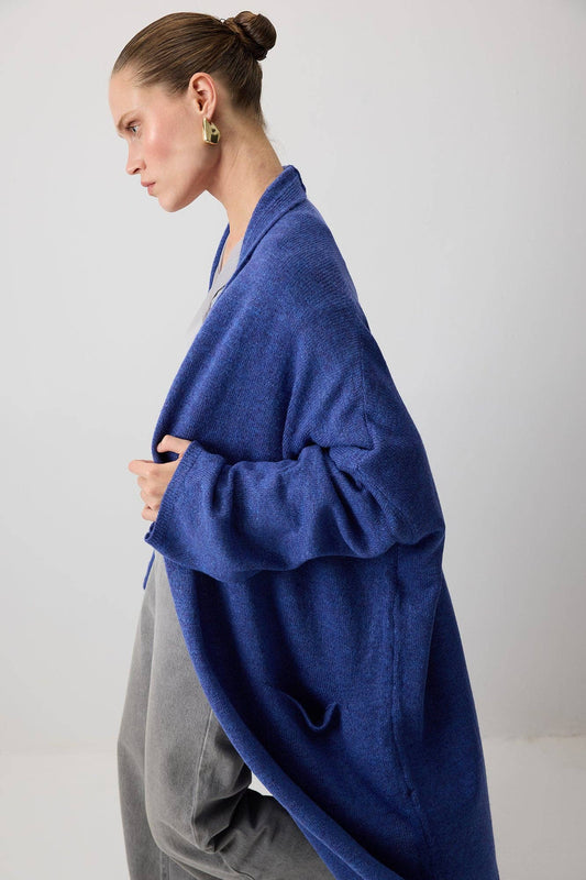 Cardigan oversize in maglia con tasche