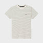 T-shirt rigata in cotone biologico beige e nero