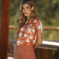 T-shirt in viscosa con stampa floreale