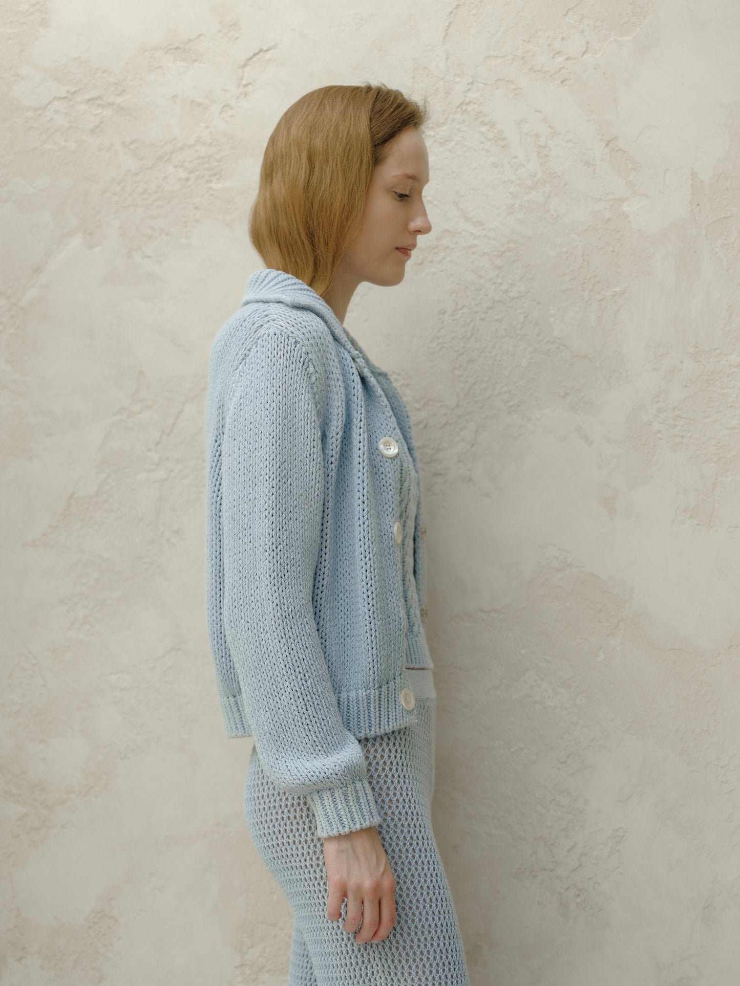 Giacca cardigan in maglia con colletto e bottoni
