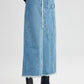 Gonna lunga in denim con cuciture a contrasto