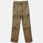 Pantaloni animalier con vita elasticizzata e coulisse