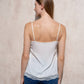 Top in raso con dettagli in pizzo
