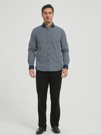 Camicia a righe comfort blu navy