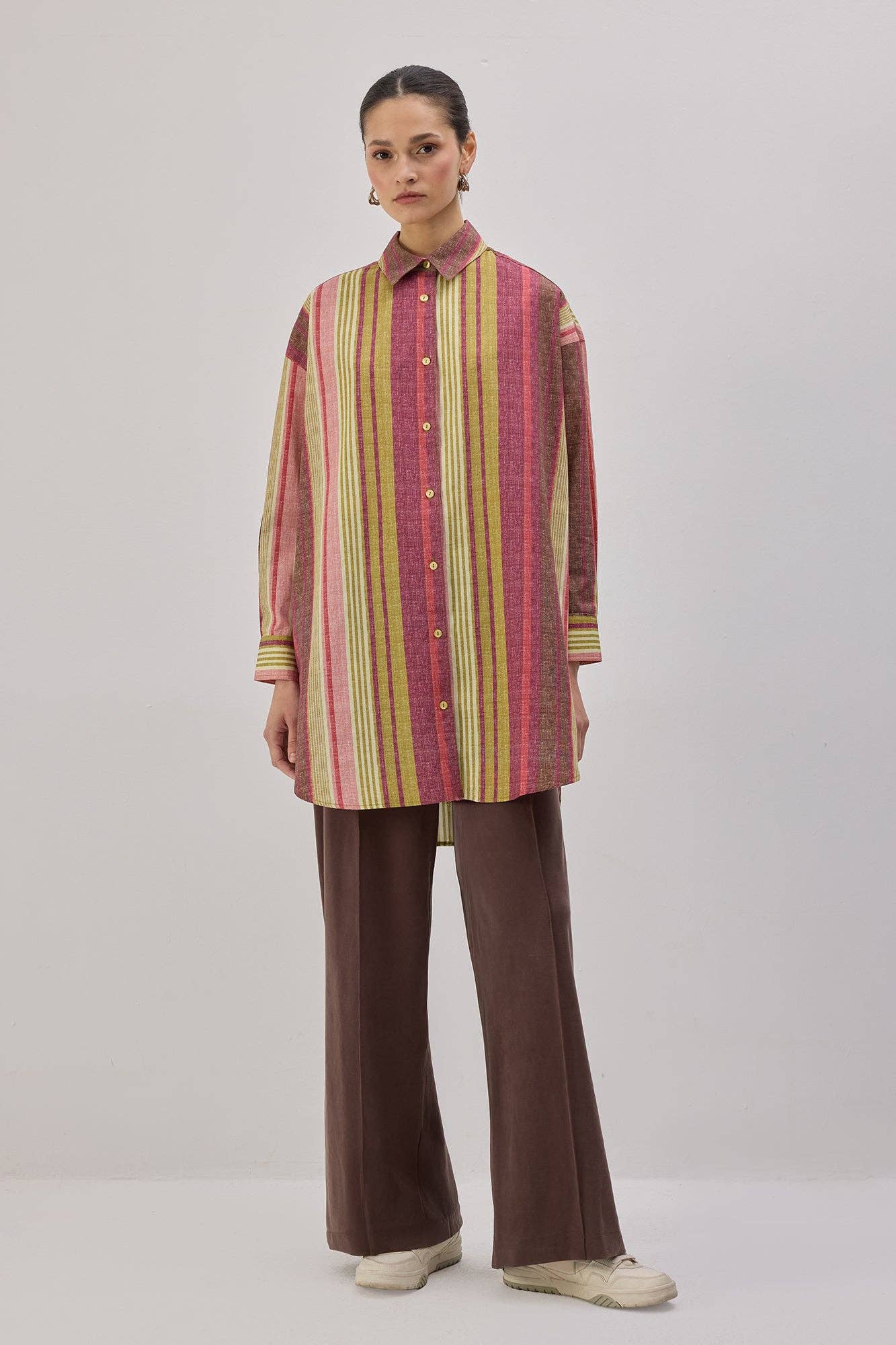 Camicia lunga a righe