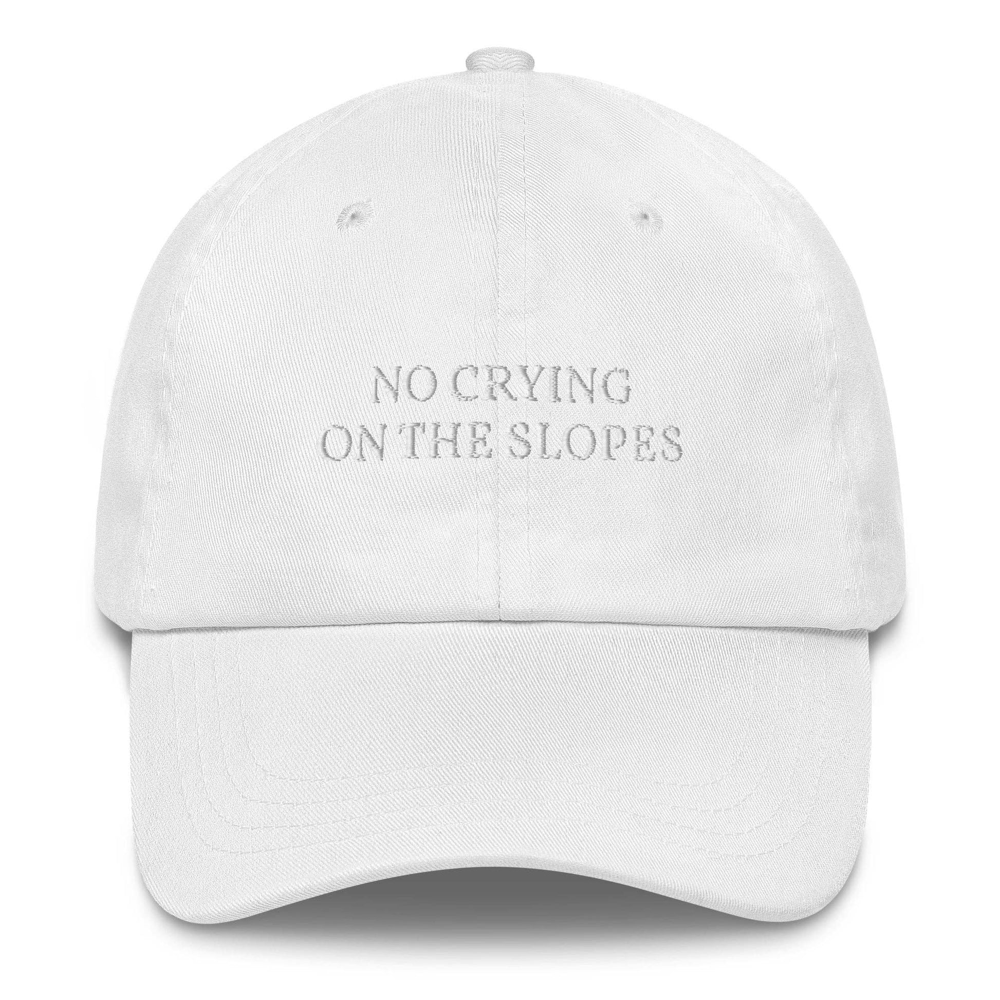 Cappellino da baseball ricamato “No Crying on the Slopes”