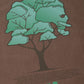 T-shirt Uomo Pigmentata Castagna con Stampa Albero
