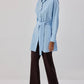 Camicia lunga in popeline con cintura