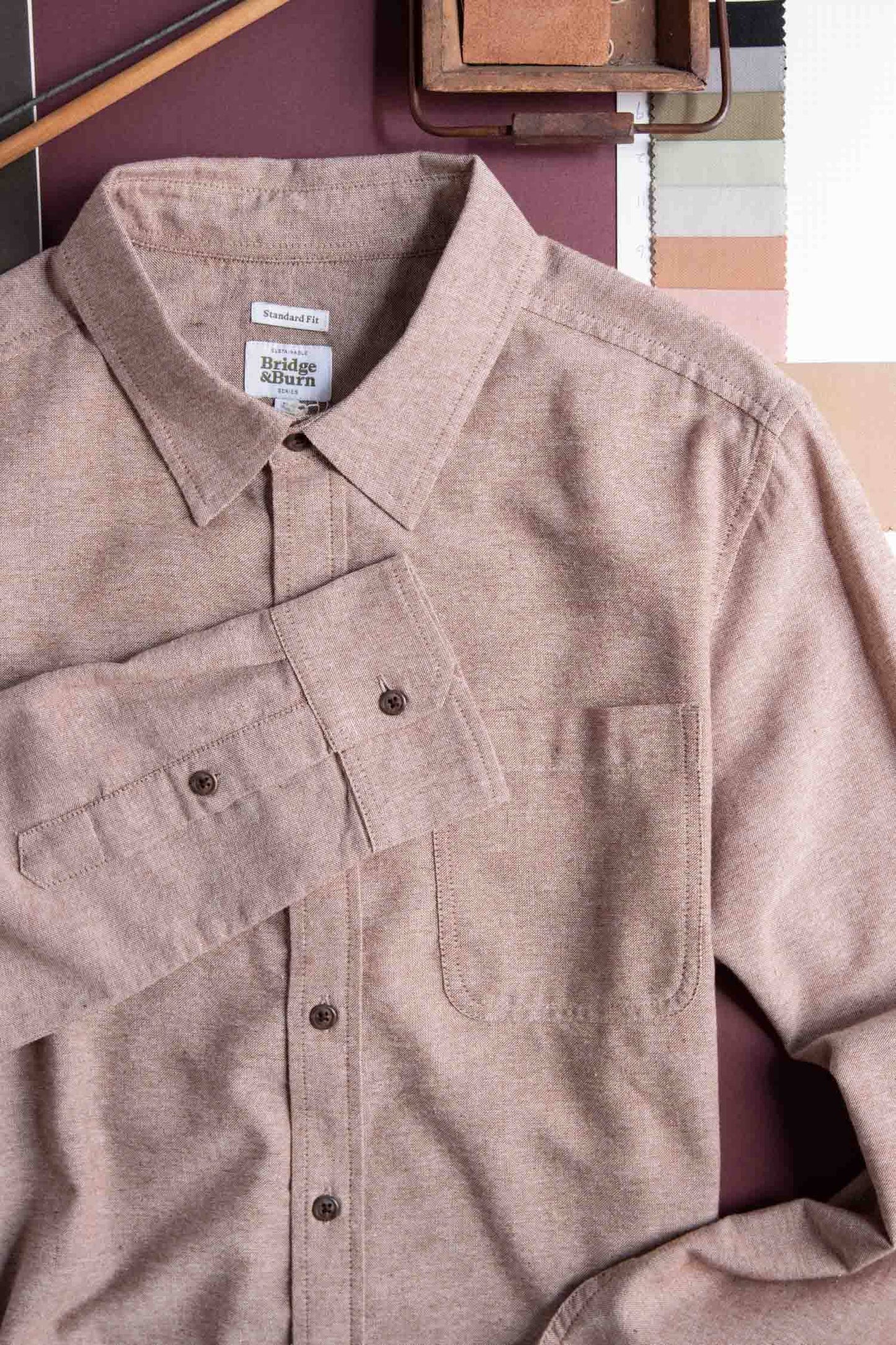 Camicia Larson in chambray ruggine