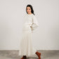 Maglione girocollo in misto cashmere con polsini arrotolati