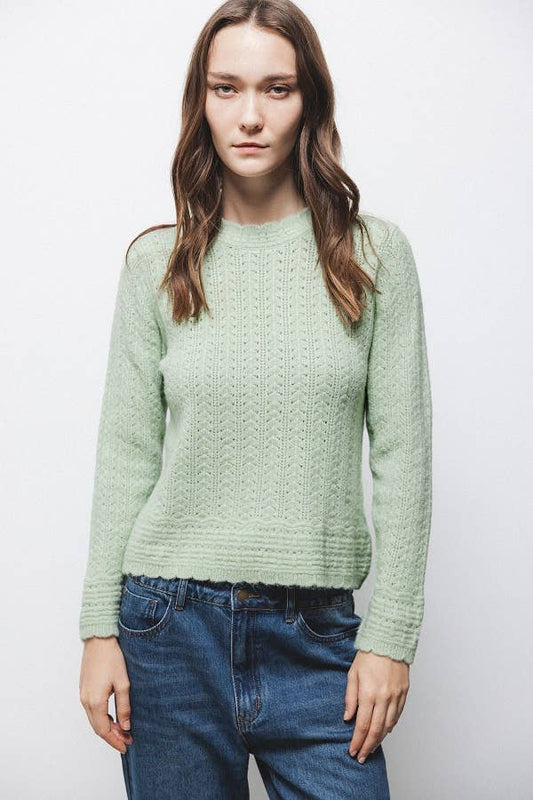 Maglione a maglia strutturata verde menta