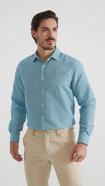 Camicia uomo comfort fit a fantasia facile da stirare