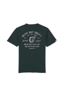 T-shirt nera Oldie in cotone biologico con stampa