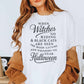 T-shirt oversize Halloween con scritta streghe