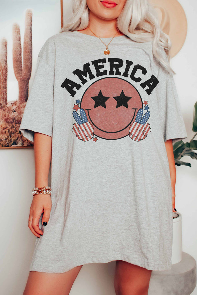 T-shirt grafica America Smiley