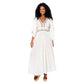 Abito lungo estivo boho in cotone con scollo a V
